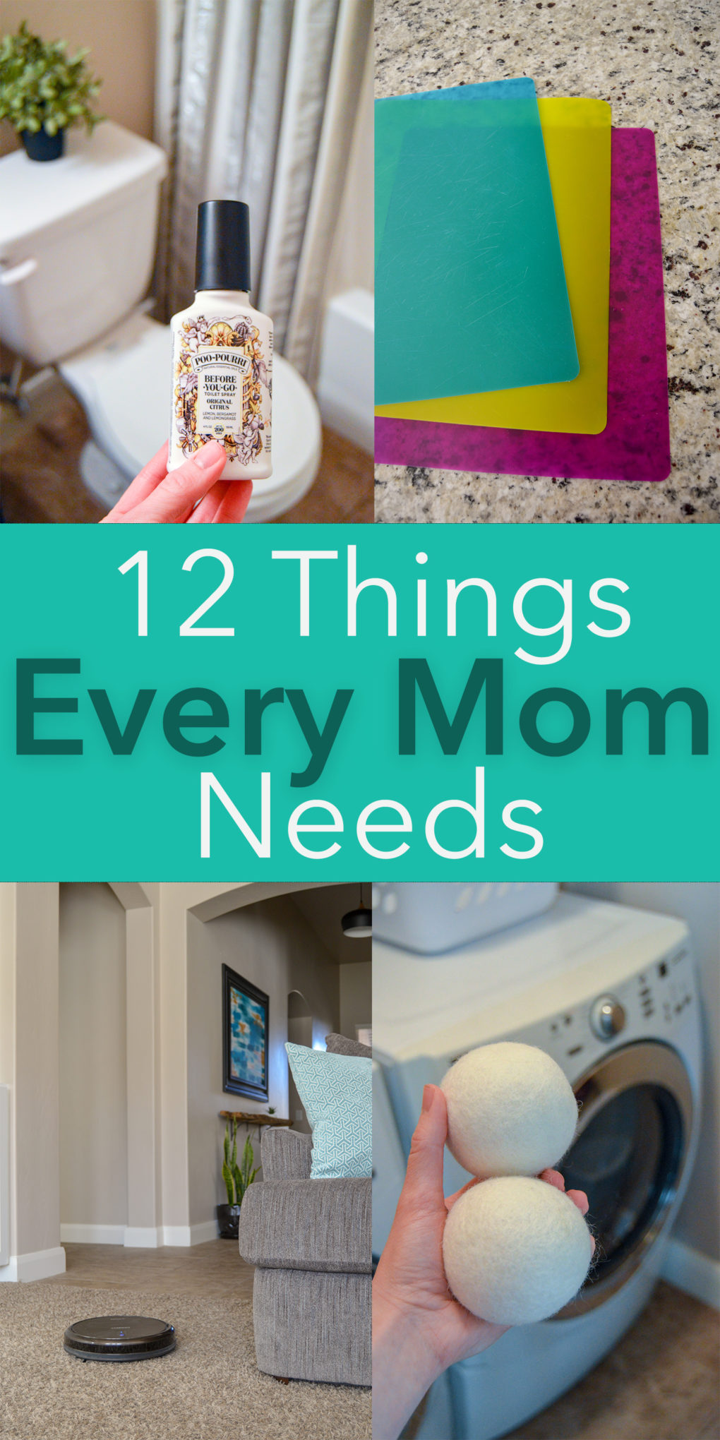 List of 12 household things every mom needs. What makes moms life easier in the kitchen, bathroom,  home. Products I love you should get! Gift ideas for mom. What a new mom needs. Baby shower, Christmas, Mother's Day, and birthday gifts for women especially moms with little kids.
