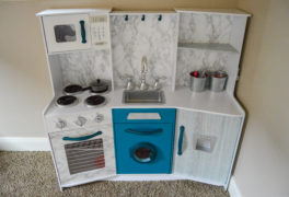 Play kitchen makeover & playroom pictures
