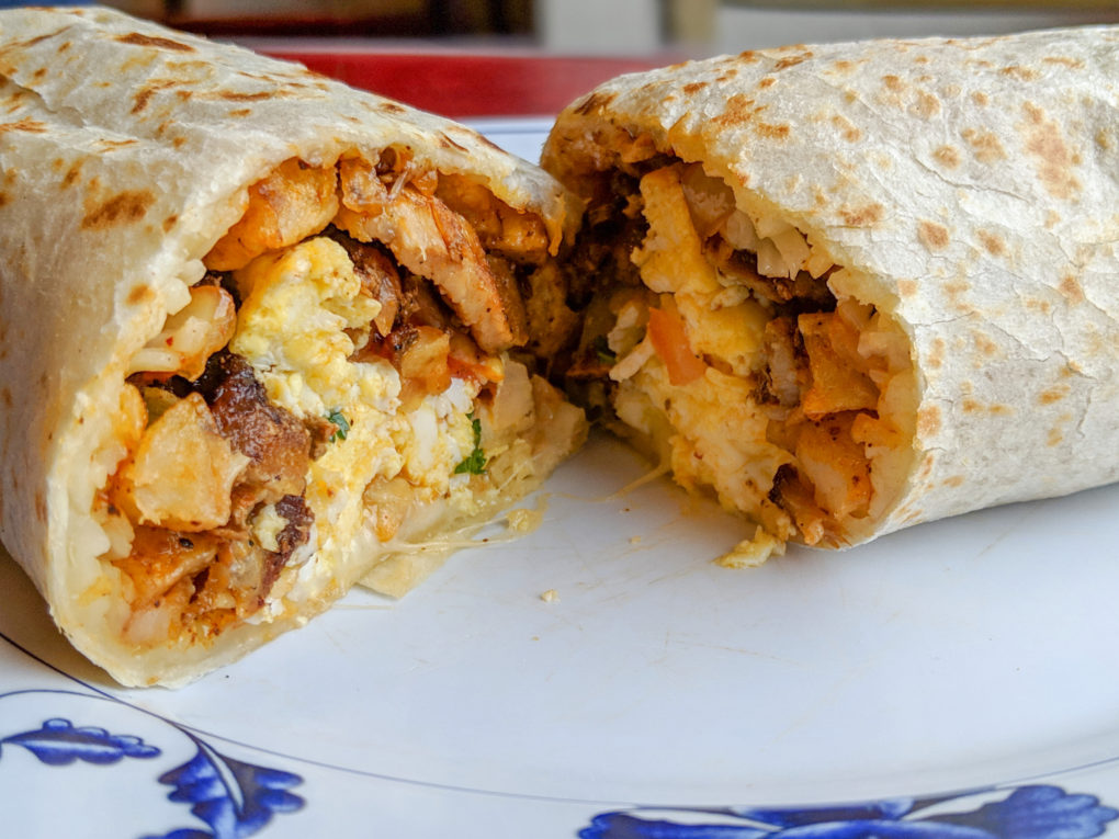 TNT Taqueria breakfast burrito - How to visit Seattle with kids on a 3 day trip. Where to eat.