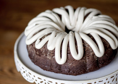 Moist Chocolate Bundt Cake with Cream Cheese Frosting