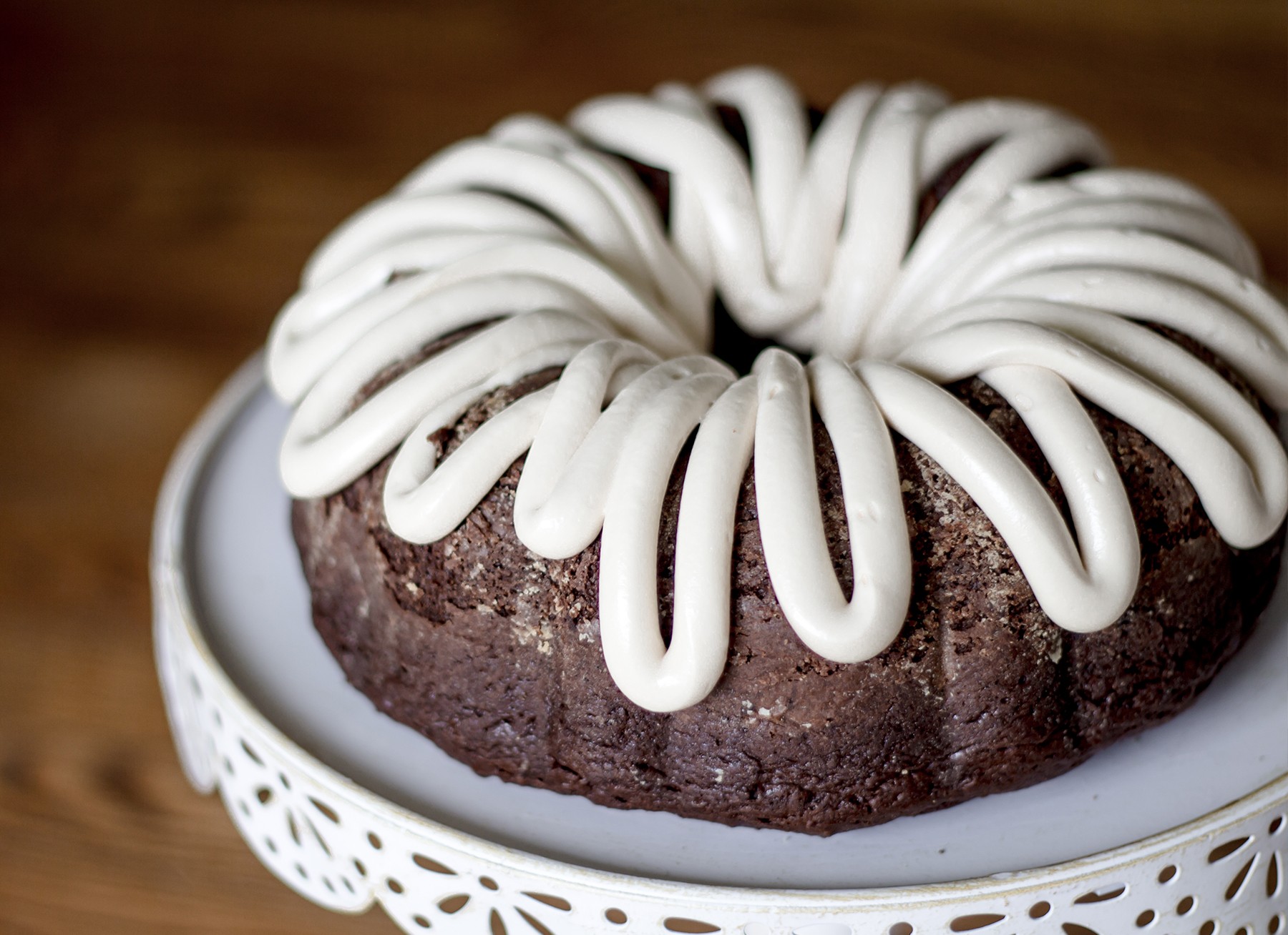 Mini Chocolate Bundt Cake with Cream Cheese Frosting - Glitter and