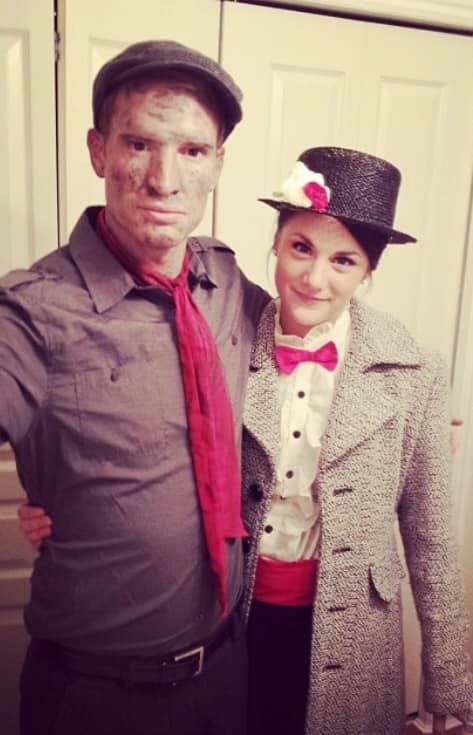 Mary Poppins and Bert. Couple Halloween costume ideas for you and your spouse or significant other. Cute and easy Halloween costumes for couples you can DIY or buy.