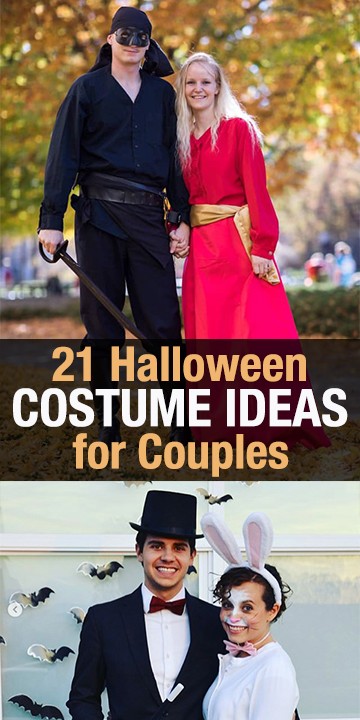 Couple Halloween costume ideas for you and your spouse or significant other. Cute and easy Halloween costumes for couples you can DIY or buy.