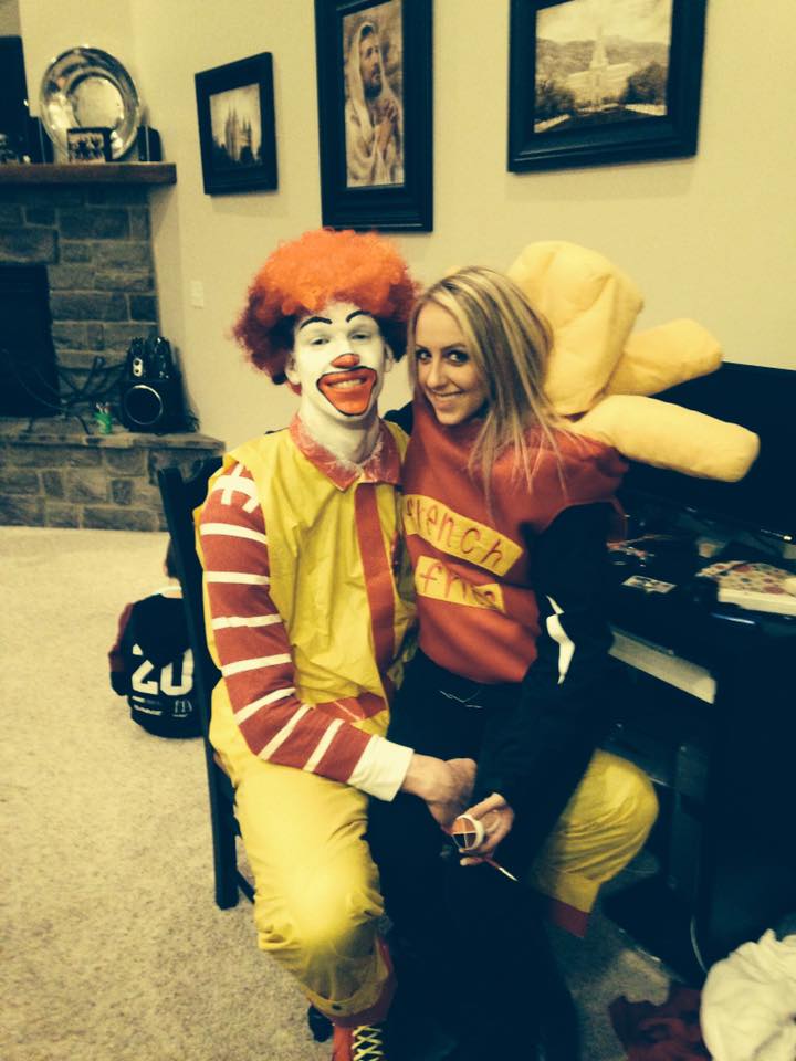 Ronald McDonald and French Fries. Couple Halloween costume ideas for you and your spouse or significant other. Cute and easy Halloween costumes for couples you can DIY or buy.