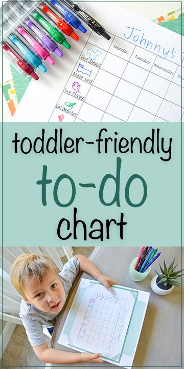 Parenting back to school tip. How to make a toddler-friendly weekly to-do list calendar chart to help your kids stay more organized this school year. Parenting hacks for kids who like organization and structure.