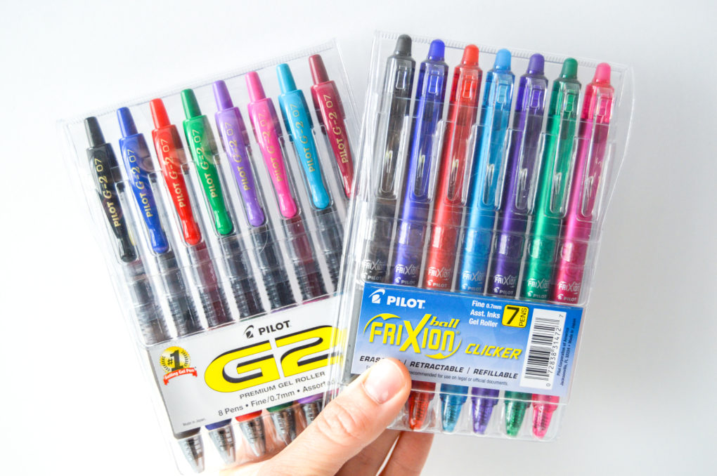 G2 and FriXion pens by Pilot Pen