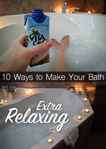 Ten ways to make your bath extra relaxing. The ultimate bathtime experience in the tub includes ideas like turning off the lights and lighting candles by the bathtub, sipping a cold drink and snacking on treats, using a bath bomb, etc. Learn how to treat yourself right with a soothing bath fit for a spa.