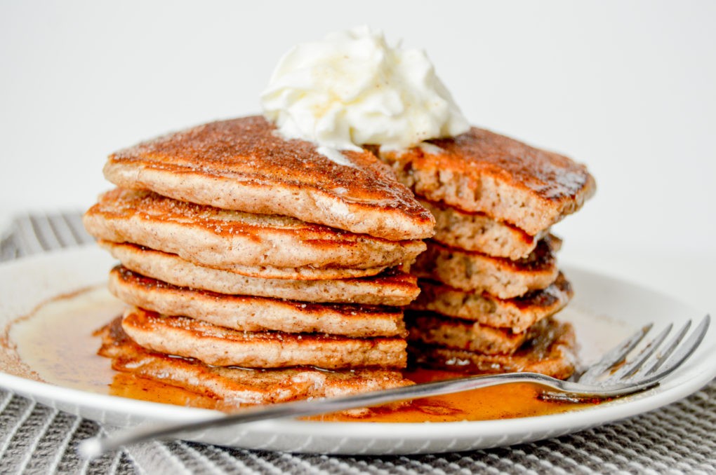 Cinnamon sugar churro pancakes recipe. Pancake lovers try this delicious, quick, and easy breakfast for Cinco de Mayo or any day for breakfast or brunch.