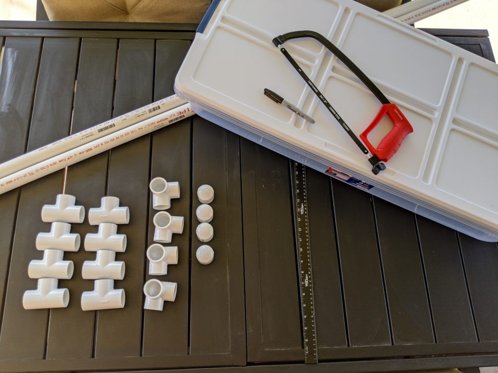 Supplies needed for a PVC pipe water table